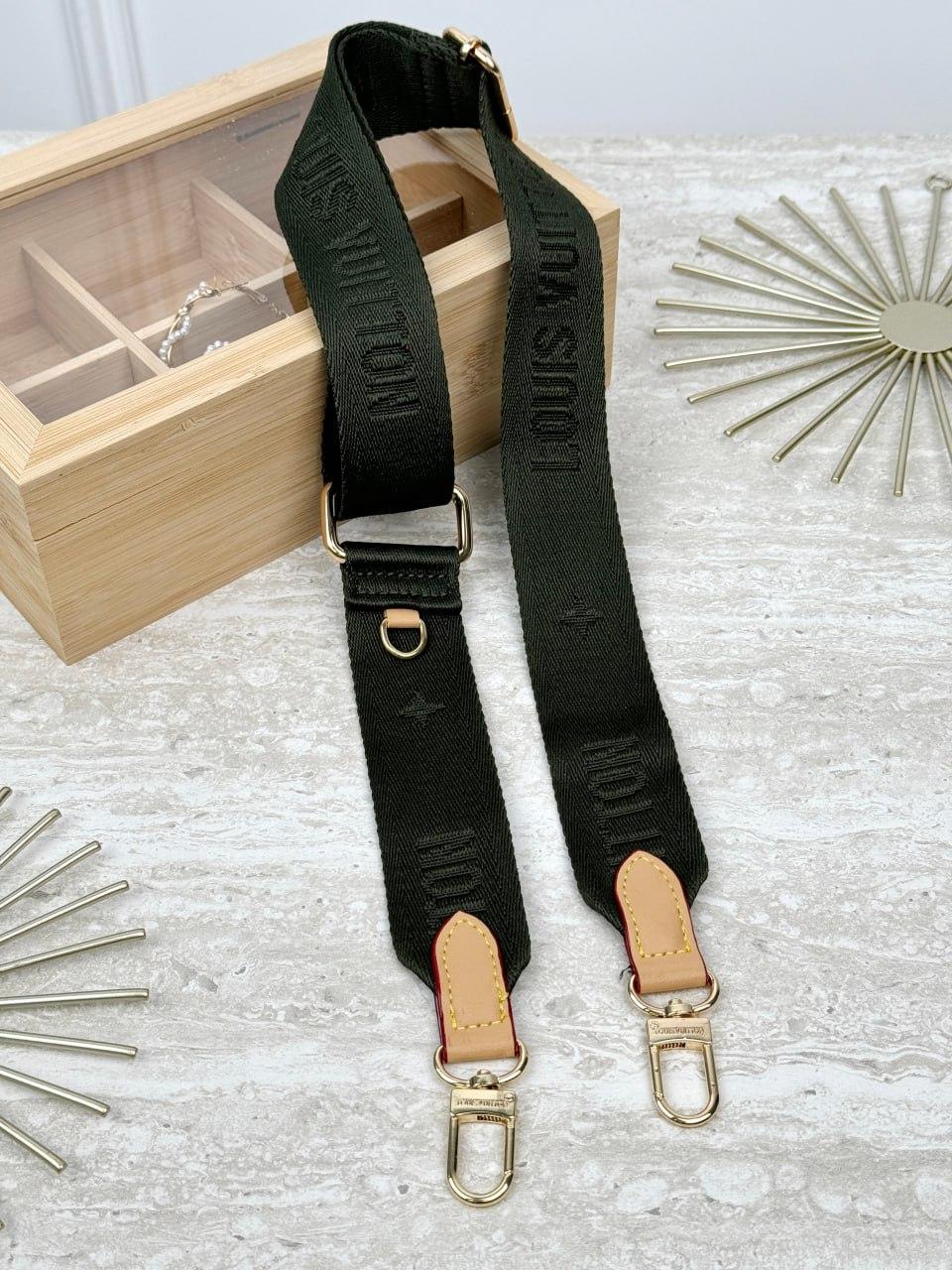 Ремінь на сумку текстильний хакі Louis Vuitton Луї Віттон, фото 1