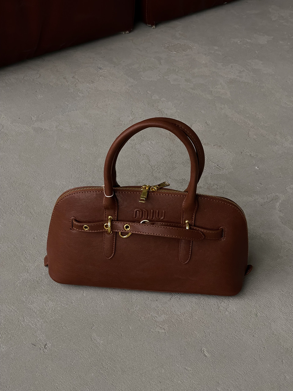 Сумка жіноча Сумка Miu Miu Aventure Nappa Leather коричневий класичний крос боді Міу Міу, фото 1