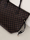 Сумка жіноча Louis Vuitton Neverfull коричневий шаховий шопер Луї Віттон, фото 3