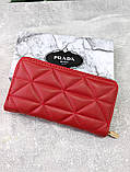 Гаманець жіночий великий, гаманець Прада червоний, фото 3