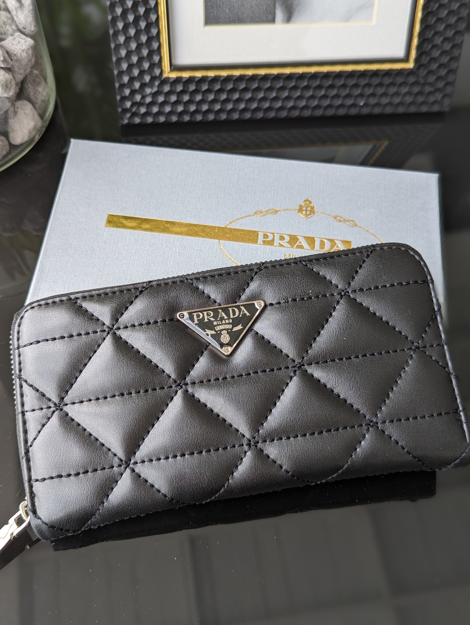 Гаманець жіночий великий, гаманець Прада чорний, фото 1