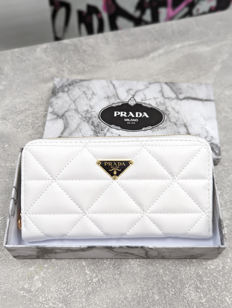 Гаманець жіночий великий, гаманець Прада білий, фото 1