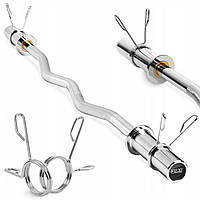 Гриф для штанги олімпійський W-подібний 4FIZJO 120 см 50 мм (P-5905973401203)