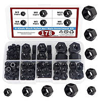Гайки Нейлонові M3;M4;M5;M6;M8;M10 Набір 178 шт DIN 934 Spec (SP-0678178)