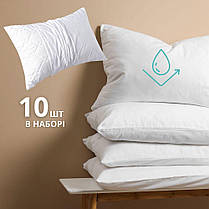 Набір наволочок 10 шт. чохол захисна Аква Стоп 50х70 см IDEIA повітропроникна з блискавкою, непромокальна біла, фото 3