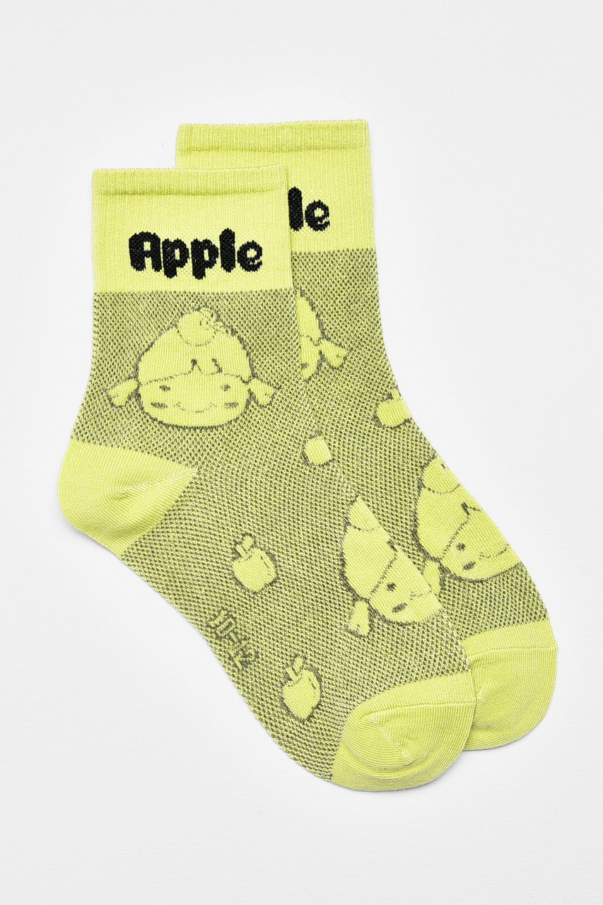 Шкарпетки дитячі демісезонні салатового кольору з малюнком 192891S, фото 1