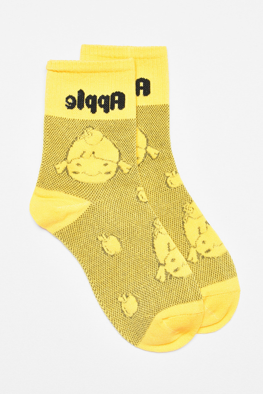 Шкарпетки дитячі демісезонні жовтого кольору з малюнком 192894S, фото 1