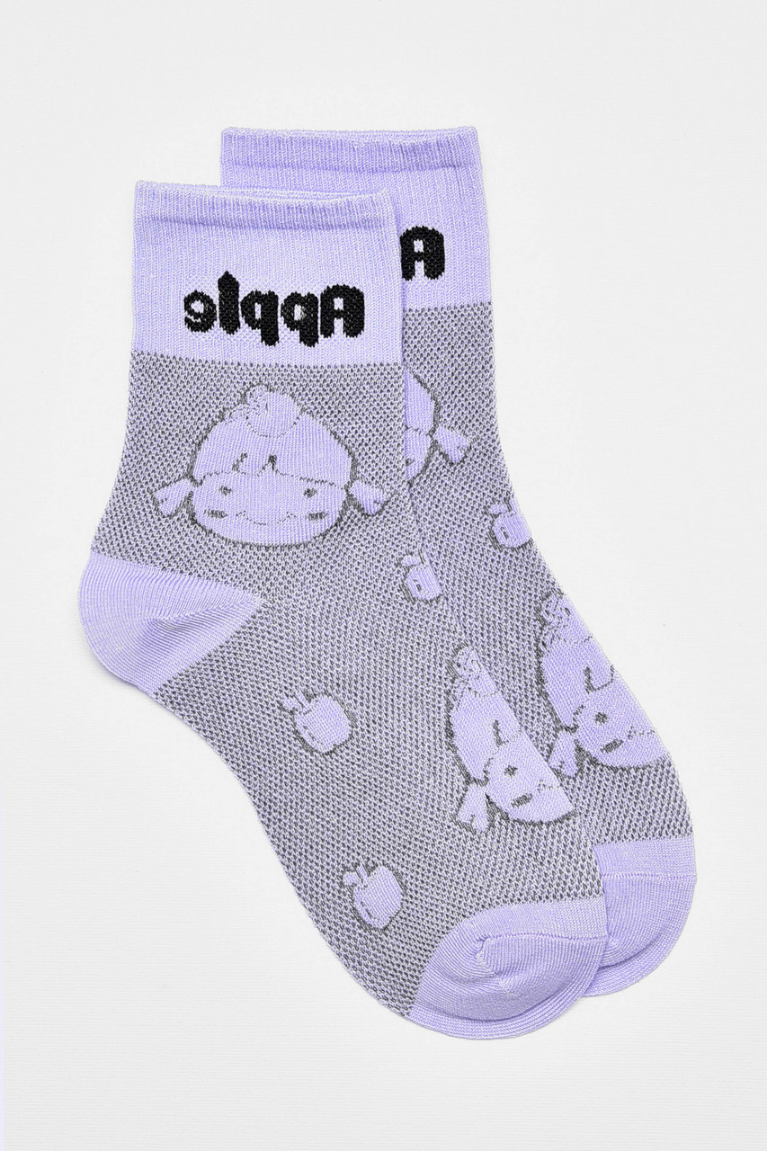 Шкарпетки дитячі демісезонні фіолетового кольору з малюнком 192896S, фото 1
