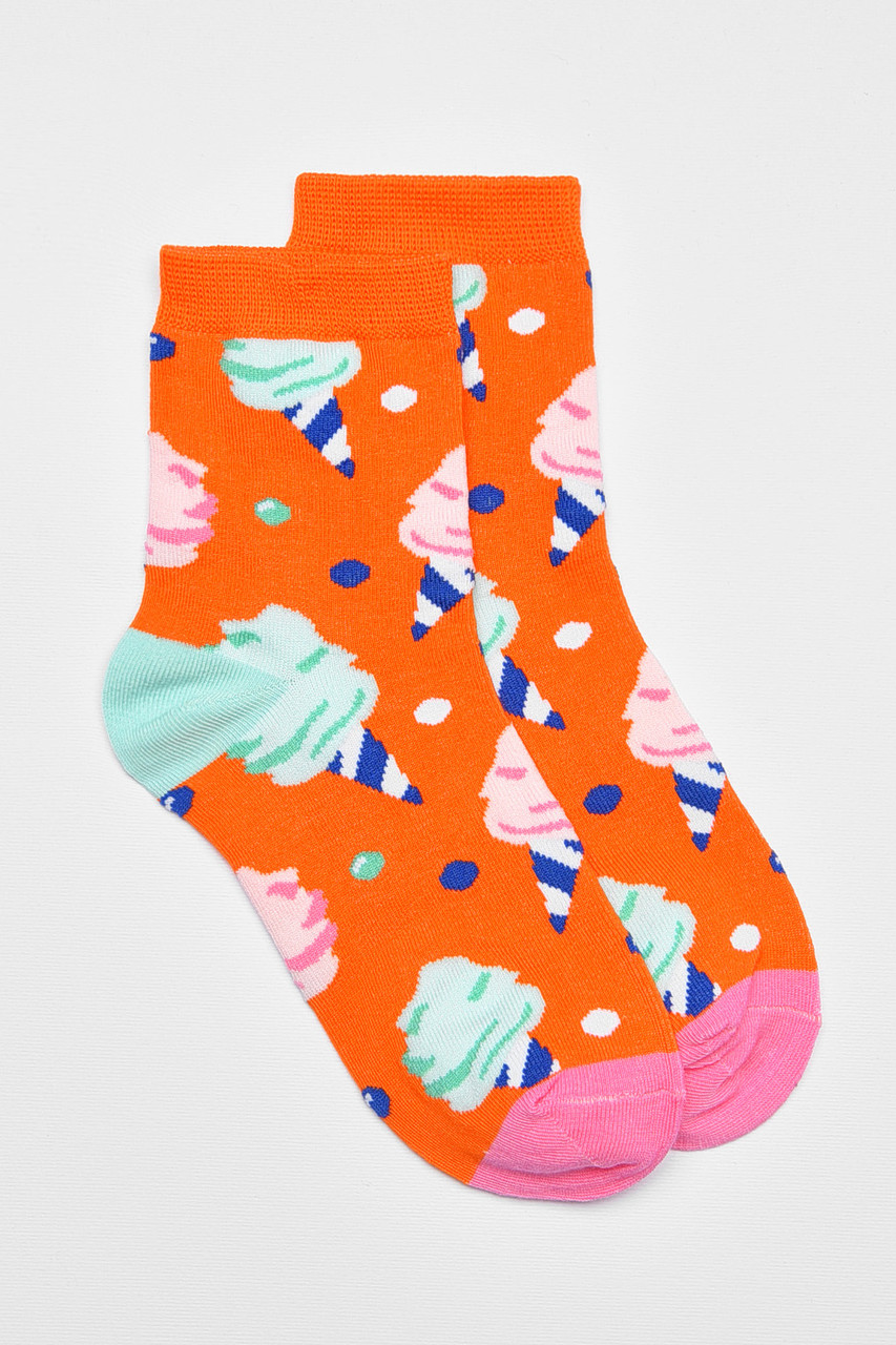 Шкарпетки дитячі демісезонні помаранчевого кольору з малюнком 192899S, фото 1