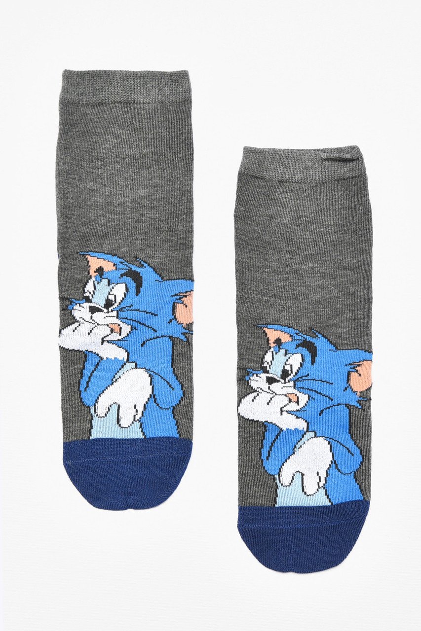 Шкарпетки дитячі демісезонні темно-сірого кольору з малюнком 192910S, фото 1
