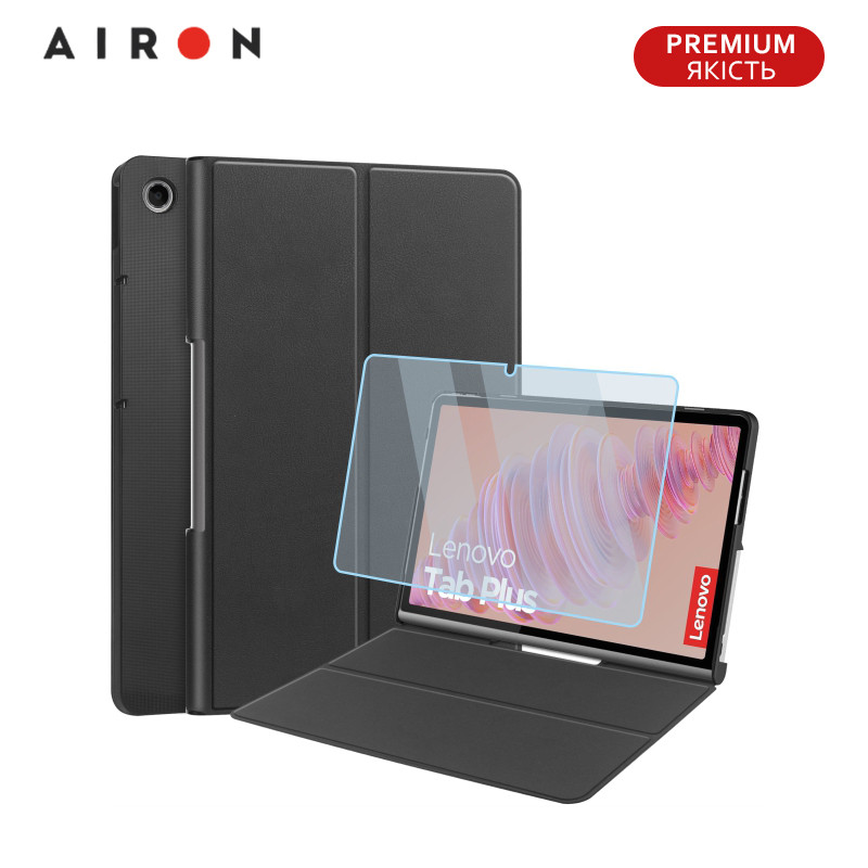 Чохол AIRON Premium для Lenovo Tab Plus 2024 11.5 із захисною плівкою та серветкою Black.Хіт!