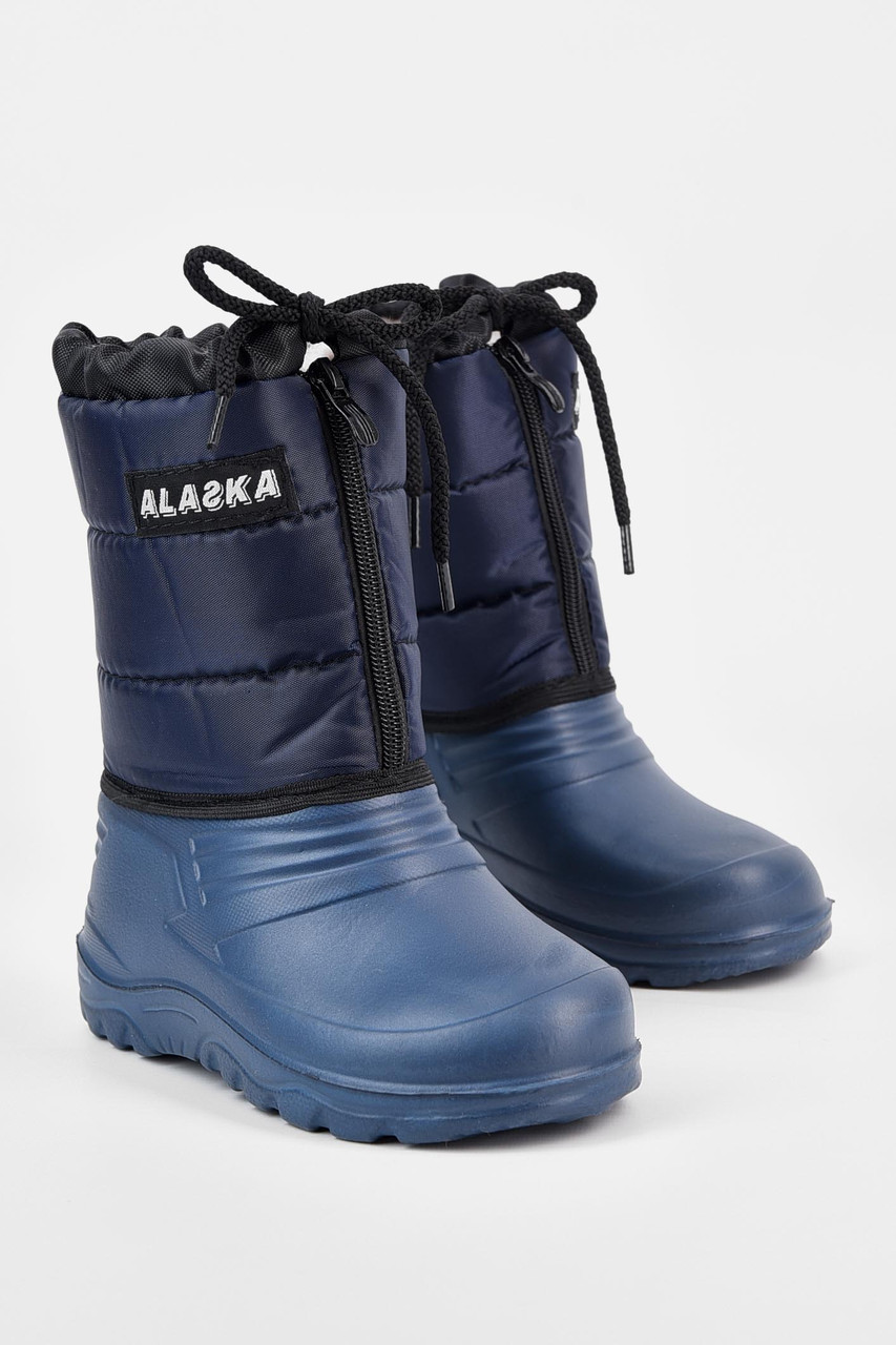 Дутики дитячі на штучному хутрі темно-синього кольору 195670T Безкоштовна доставка, фото 1