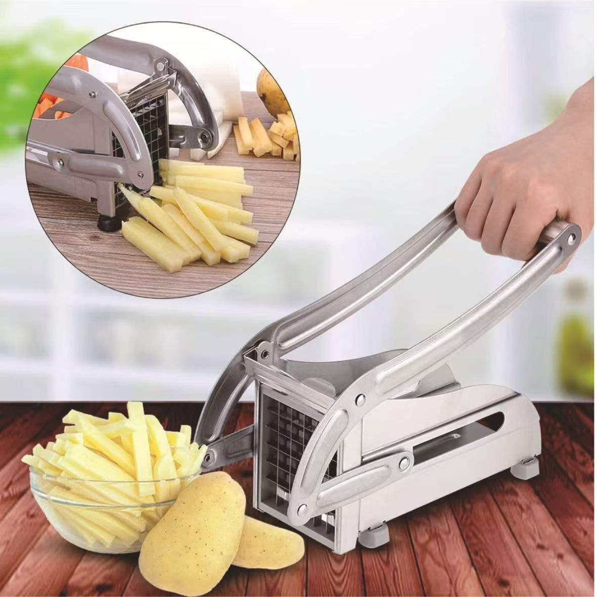 Картоплерізка Овочерізка Potato Chipper для нарізання картоплі фрі, овочів брусочками, металева