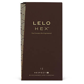 Презервативи LELO HEX Condoms Respect XL 12 Pack, тонкі та суперміцні, збільшений розмір Bomba💣