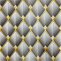 Панель стінова 3D 700х700х4мм Ромб сірий SW-00001986