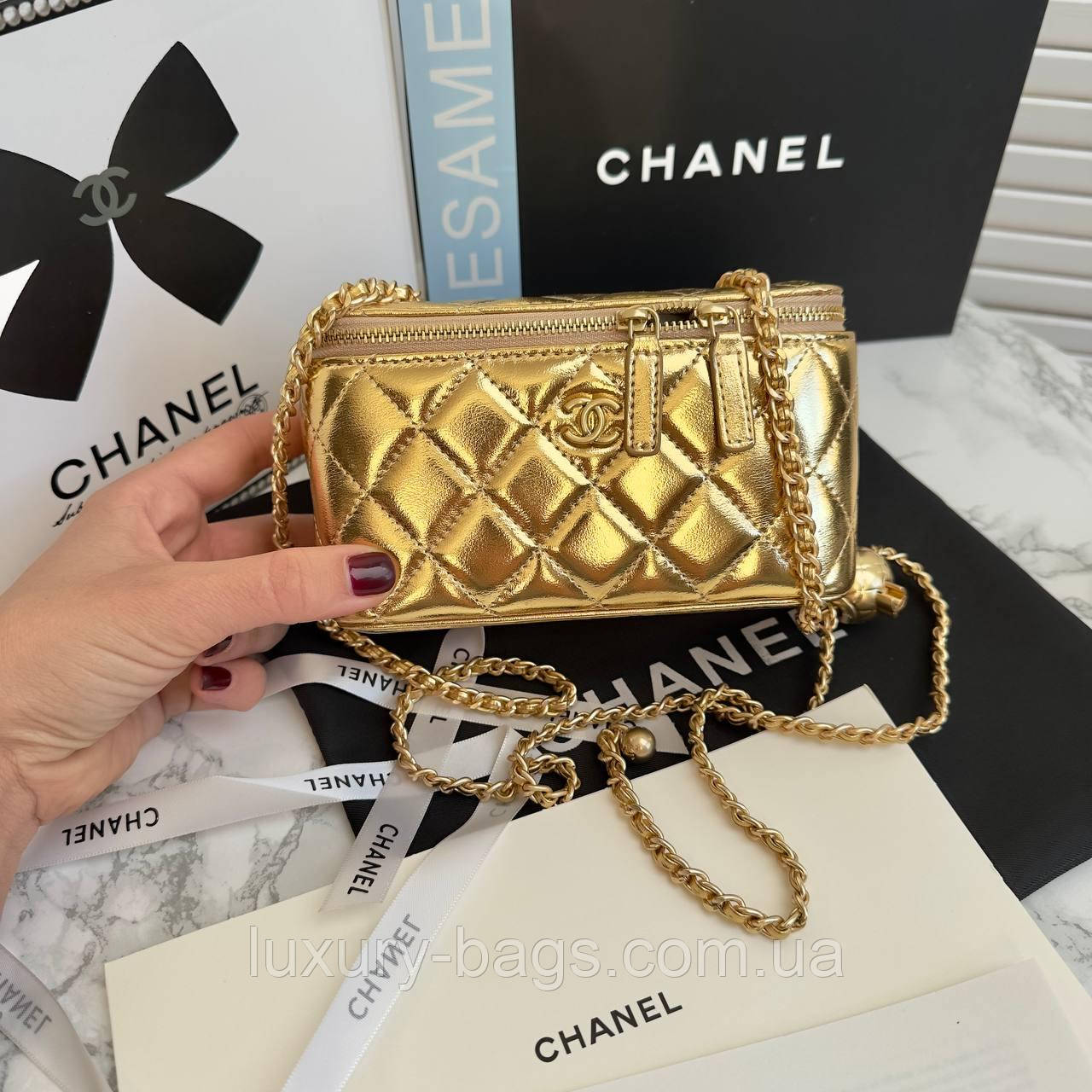 Стильна жіноча шкіряна сумка Chanel, фото 1