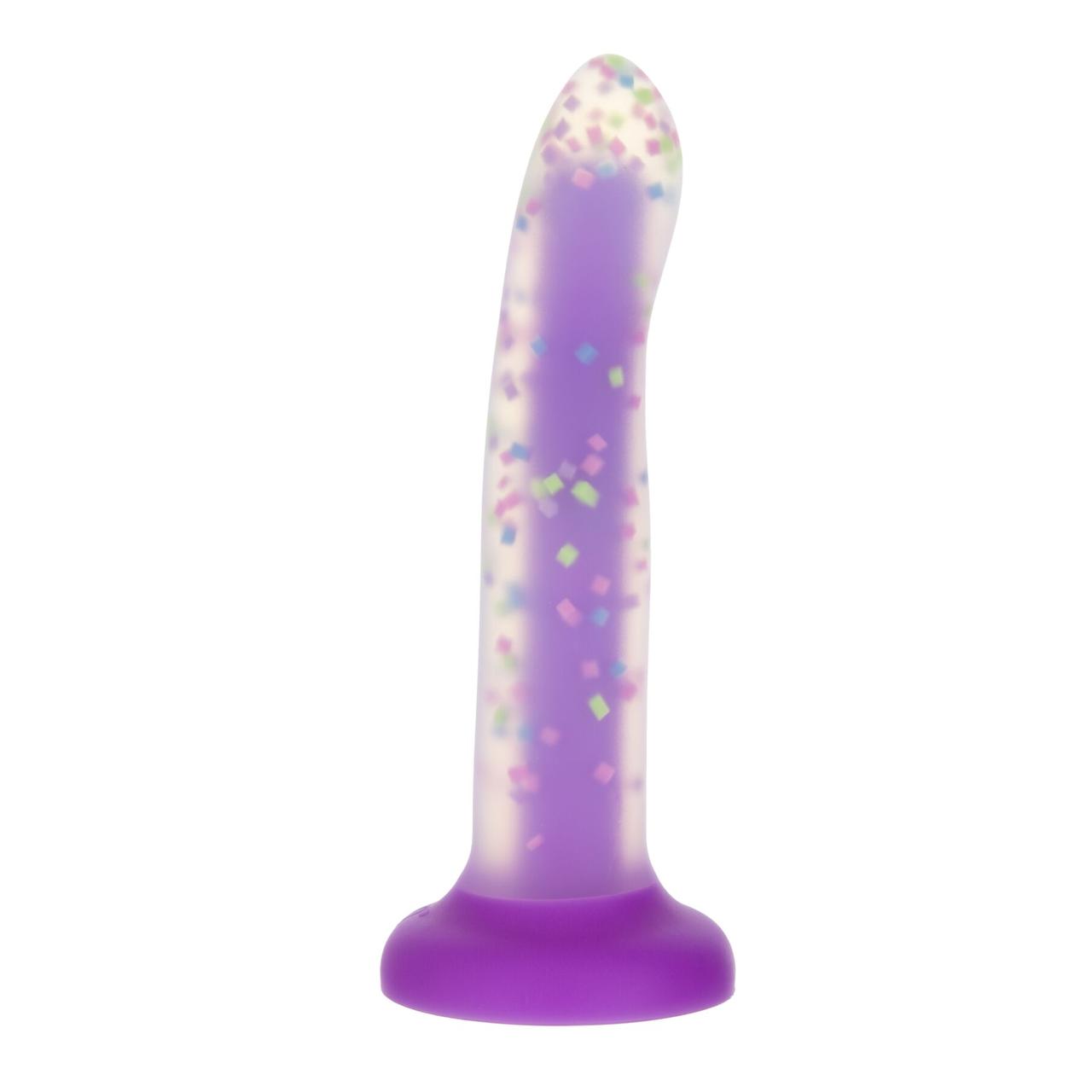 фаллоімітатор ADDICTION Rave 8" Glow in the Dark Dildo Purple Confetti, 20,3 см, фото 1