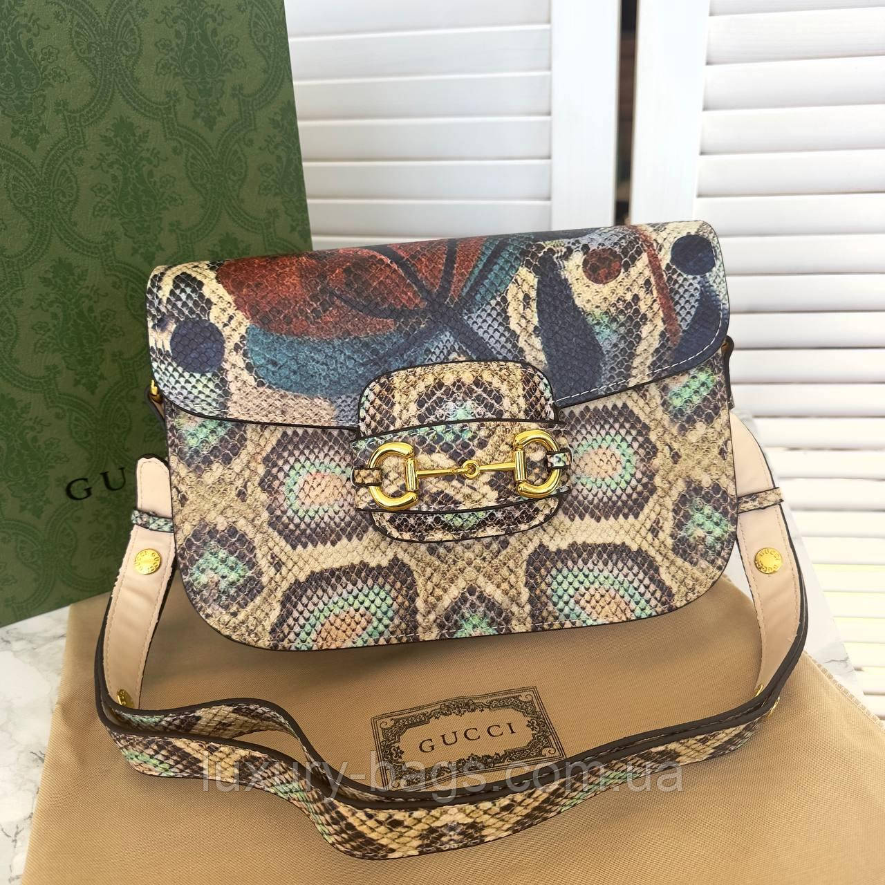 Стильна жіноча сумка під пітона Gucci
