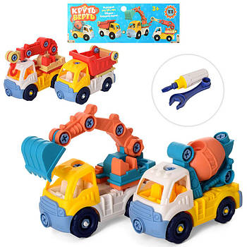 Конструктор на шурупах, будтехніка 2 шт., інструм., 2 види, 6866