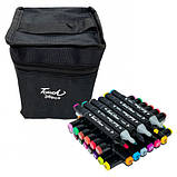 Набори різнокольорових маркерів фломастерів 36 шт, Набір якісних кольорових BK-494 двосторонніх маркерів, фото 2