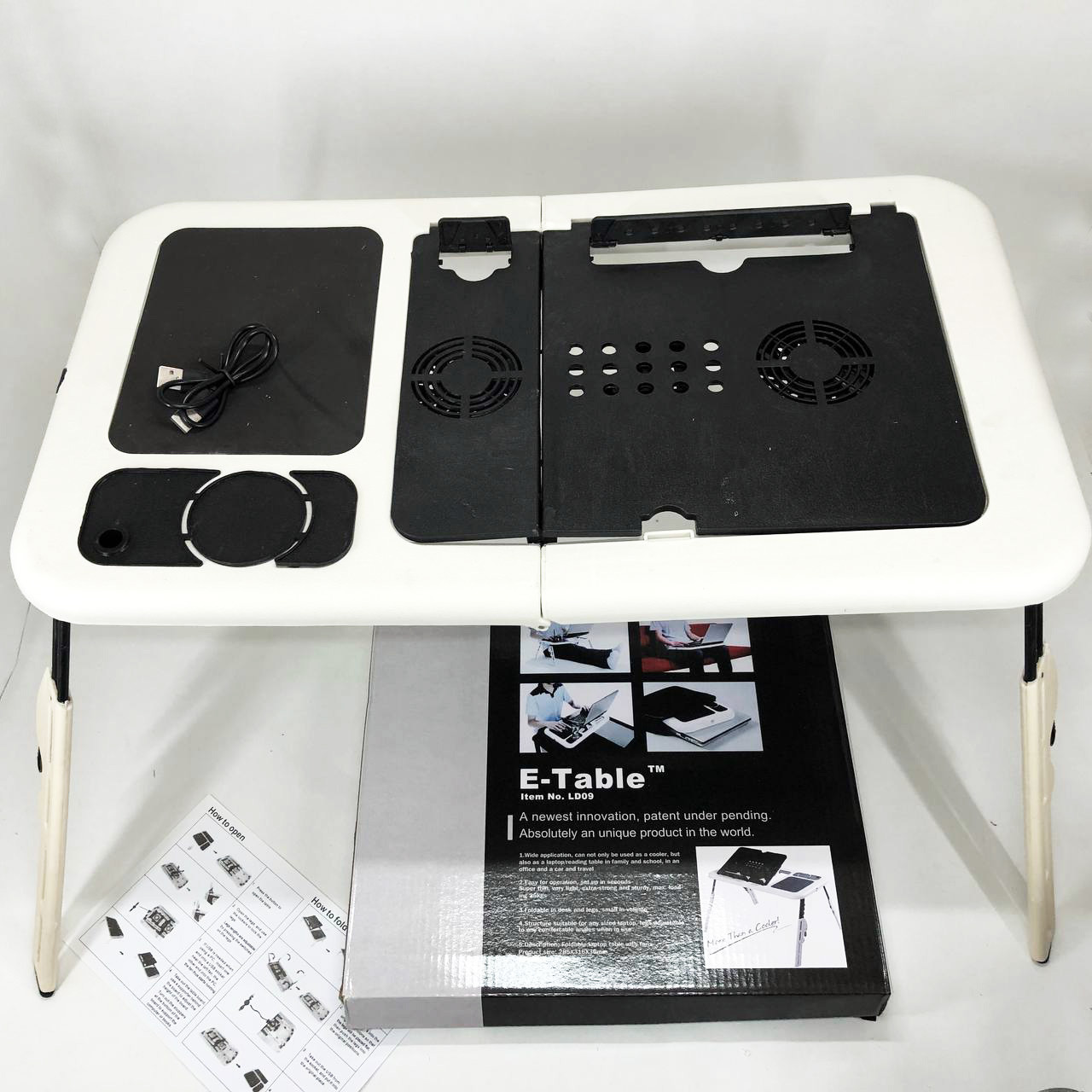 Стійка для ноутбука з регульованою висотою LD-09 E-Table, Стіл із вбудованою підставкою AF-368 для планшета, фото 1