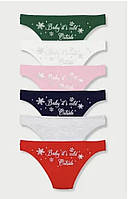 Жіночі новорічні труси, хлопок, яскравий принт, розмір S/M, L/XL