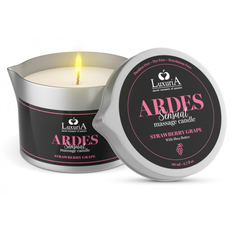 Ароматна масажна свічка Luxuria Ardes Massage Candle Strawberry Grapes kitty.in.ua, фото 1