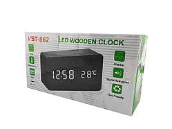 Годиннник настільний електронний з будильником -862-4 із зеленим підсвічуванням ТМ VST