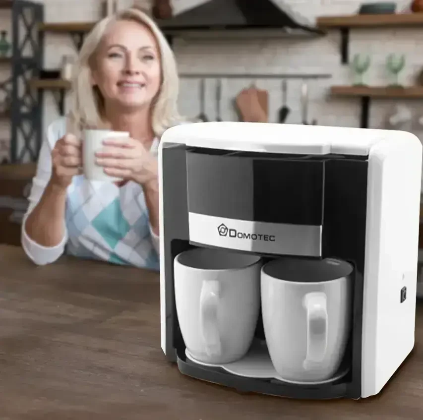 УЦІНКА! Крапельна кавоварка DOMOTEC потужність - 500Вт MS0706 Біла (Немає одного гуртка 2527) LS-MS2527