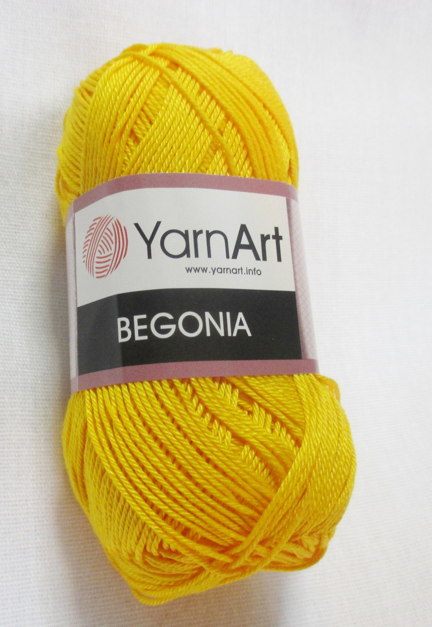 Пряжа Бегонія Begonia YarnArt 100% бавовна жовта №5307 нитки бавовняні для в'язання