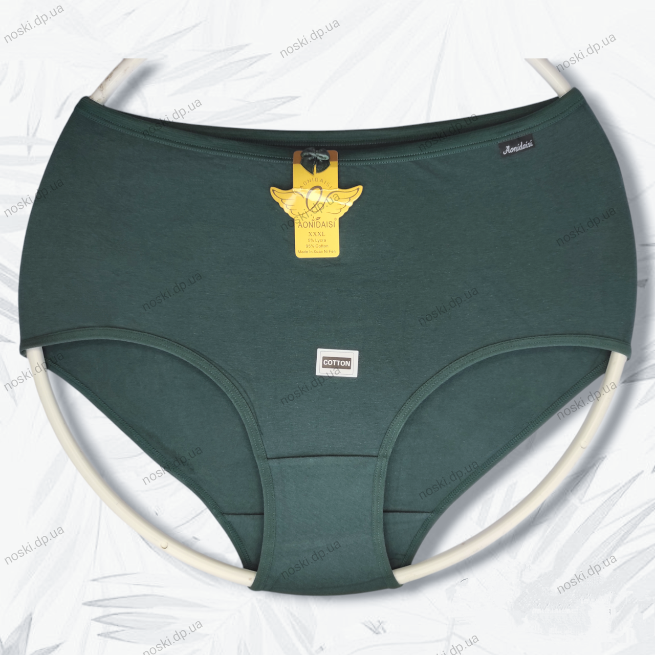 Труси жіночі бавовняні 50-52 (3XL) ізумрудні сліпи AONIDAISI, фото 1