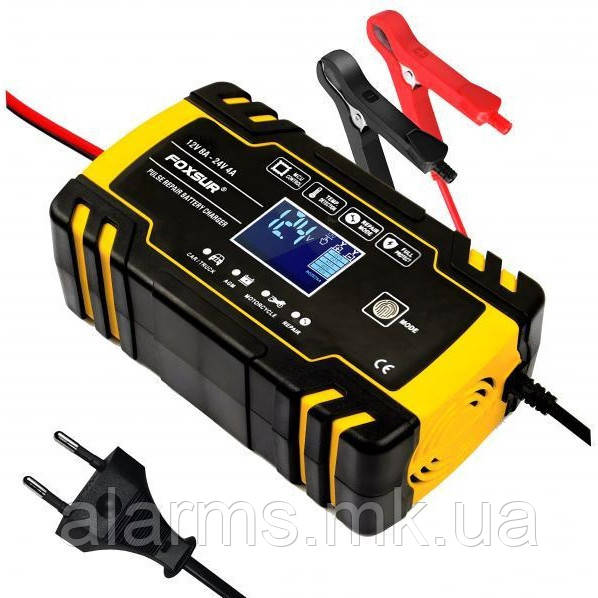 Зарядний пристрій для акумуляторів Foxsur 12V-24V 8A FBC122408D