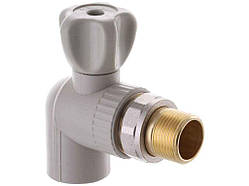 Кран радіаторний кутовий EP.0122 - 25x3/4M PPR (латунна куля) ТМ EUROPRODUCT