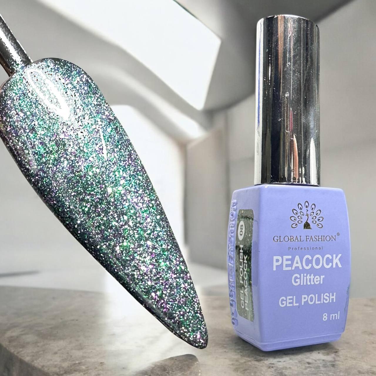 Гель-лак Global Fashion Peacock Glitter #8
