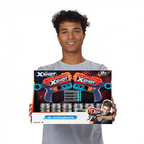 Набір із 2 бластерів X-Shot Red Excel Double Kickback, дитяча зброя