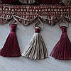 Бахрома для штор з китицями 10 см бордо з бежевим, фото 3
