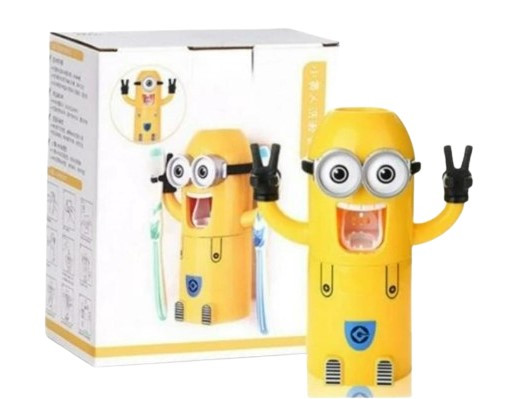 Дитячий дозатор для зубної пасти тримач міньйон диспенсер для зубних щіток, фото 1