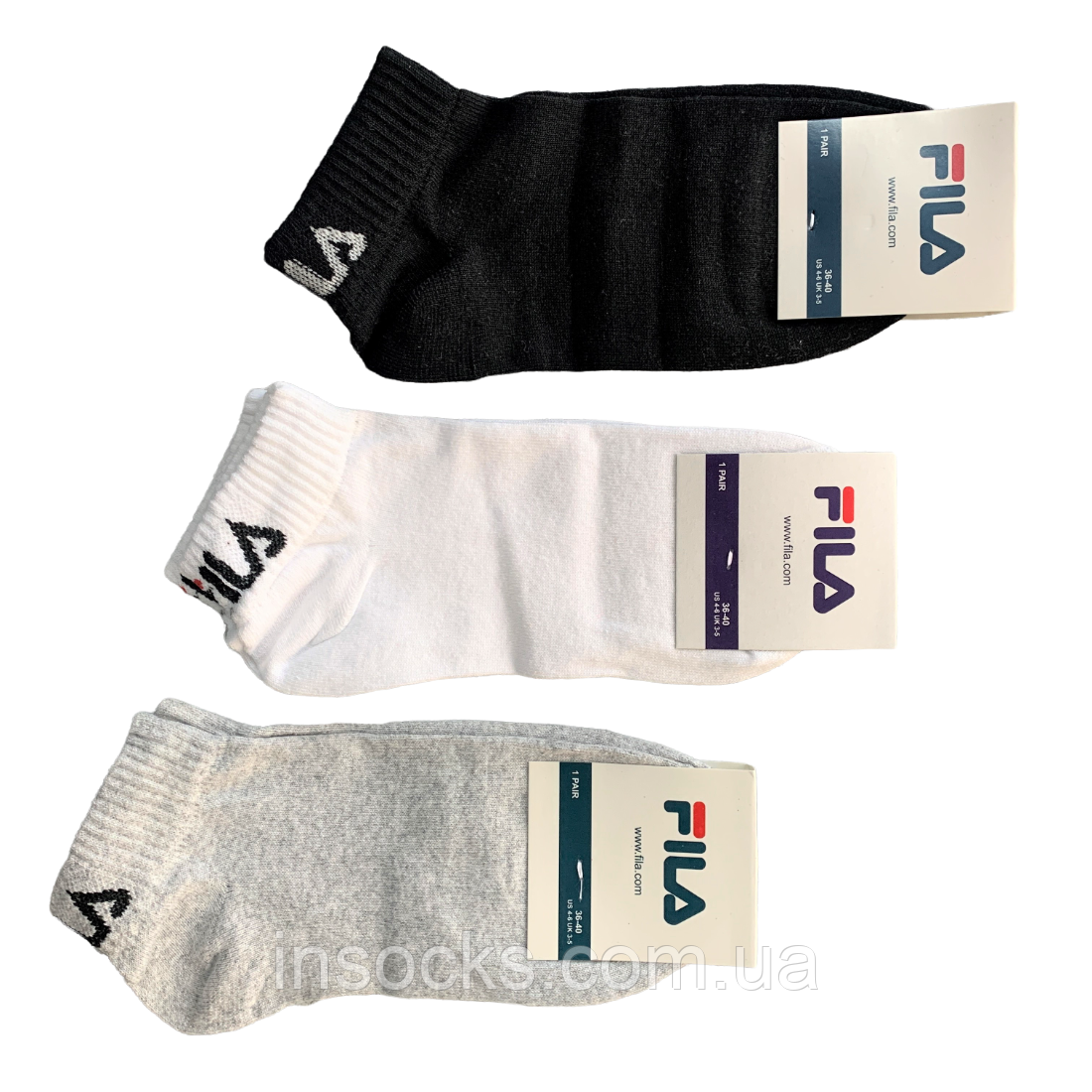 Шкарпетки жіночі "Fila" демісезонні. 36-40р. Короткі.