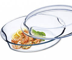 Форма для запікання жаростійка скляна з кришкою овальна Simax Exclusive 2.5 л 7536/7546