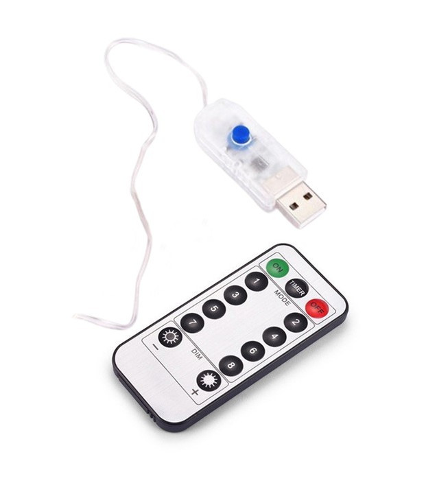 Кнопковий USB контролер з кабелем + пульт для гірлянд та світлодіодни стрічок, фото 1