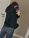 Жіноче тепле худі на флісі з капюшоном і вирізом на грудях (р. 42-46) 18043418, фото 4