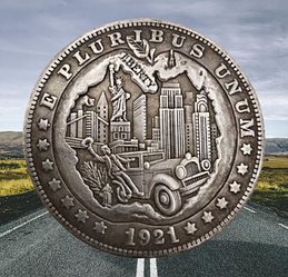Сувенір монета долар США Банк 1921г Аль Капоне. Hobo Coin American Morgan