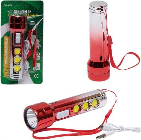 Ліхтарик акумуляторний LED з USB зарядкою SD-6206 MZOPT