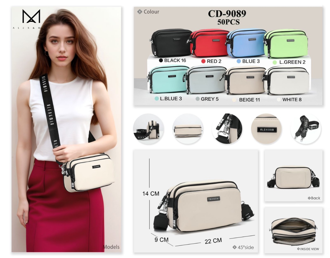 Жіноча стильна сумочка Alex&Mia (гуртом/роздріб)