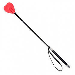 Кнут із гарною ручкою і сердечком Leather Whips Heart Red 18+
