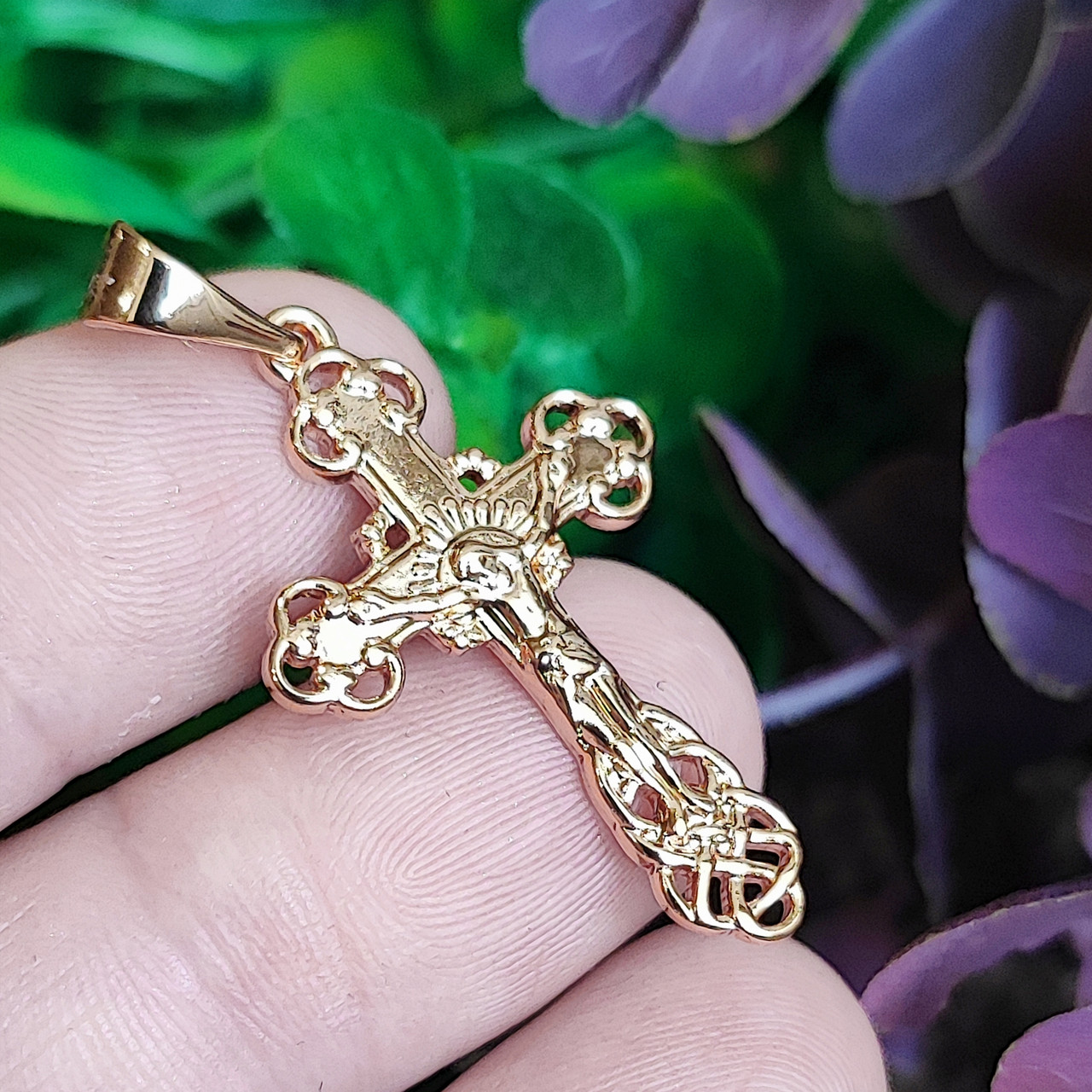 Хрестик Xuping Jewelry довжина 3.8см ширина 2см медичне золото позолота 18К на ланцюжок до 5мм к340