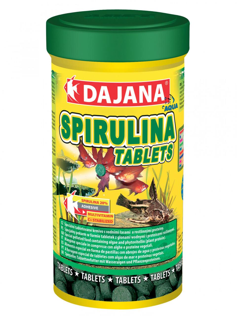 Корм для всіх риб з спіруліной в таблетках SPIRULINA Tablets 1 (100мл/50гр)