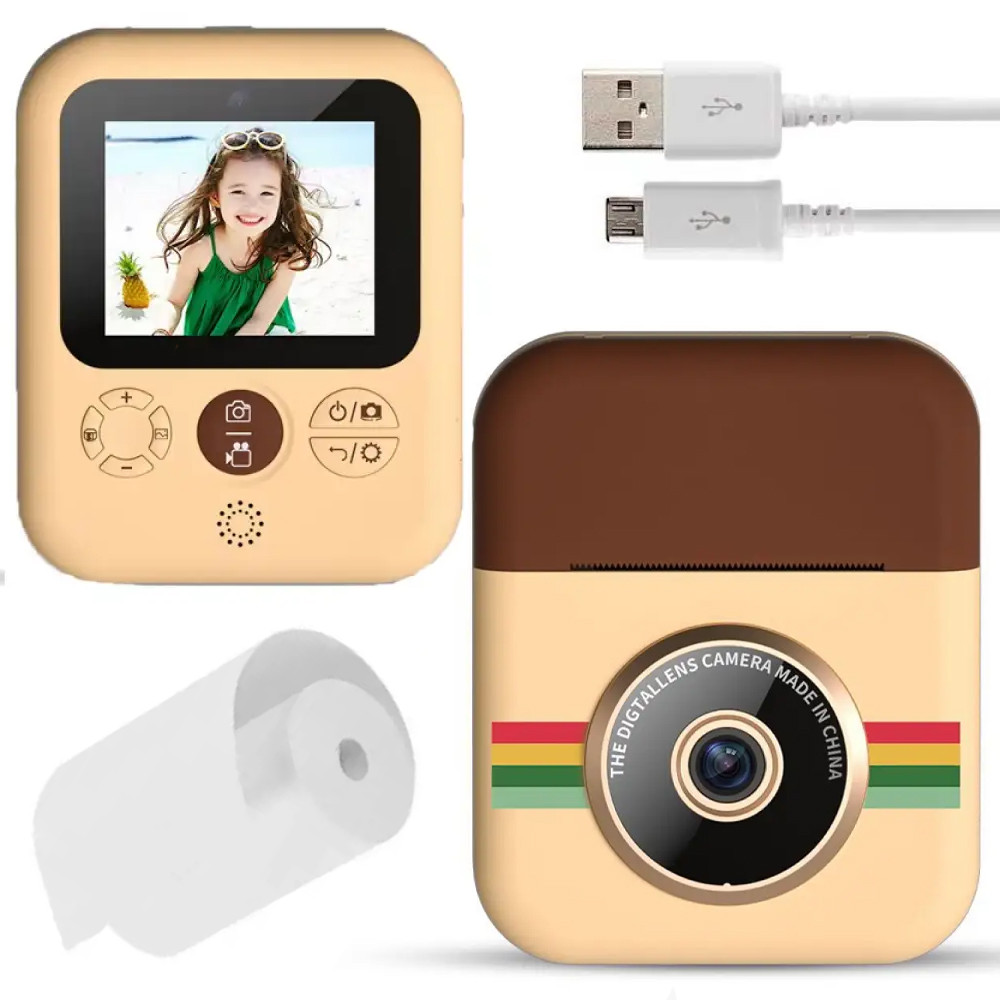 Дитячий фотоапарат з миттєвим друком та USB + Термопапір 1шт, Kids Digital Camera / Фотокамера для дітей