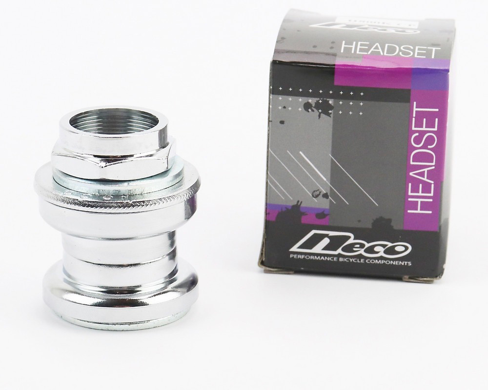 Рульова колонка велосипеда Neco H800K під вилку 1" (25,4 мм) різьбова, нікель, фото 1