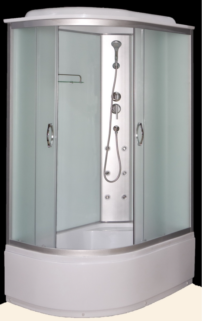 Душовий гідробокс 120*80*210 см переднє скло Matt, заднє скло white, глибокий піддон (правосторонній)